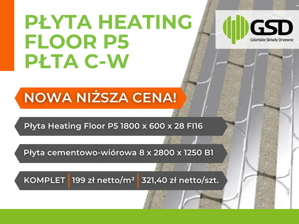 Promocja na płyty podłogowe - heating floor oraz cementowo-wiórowe