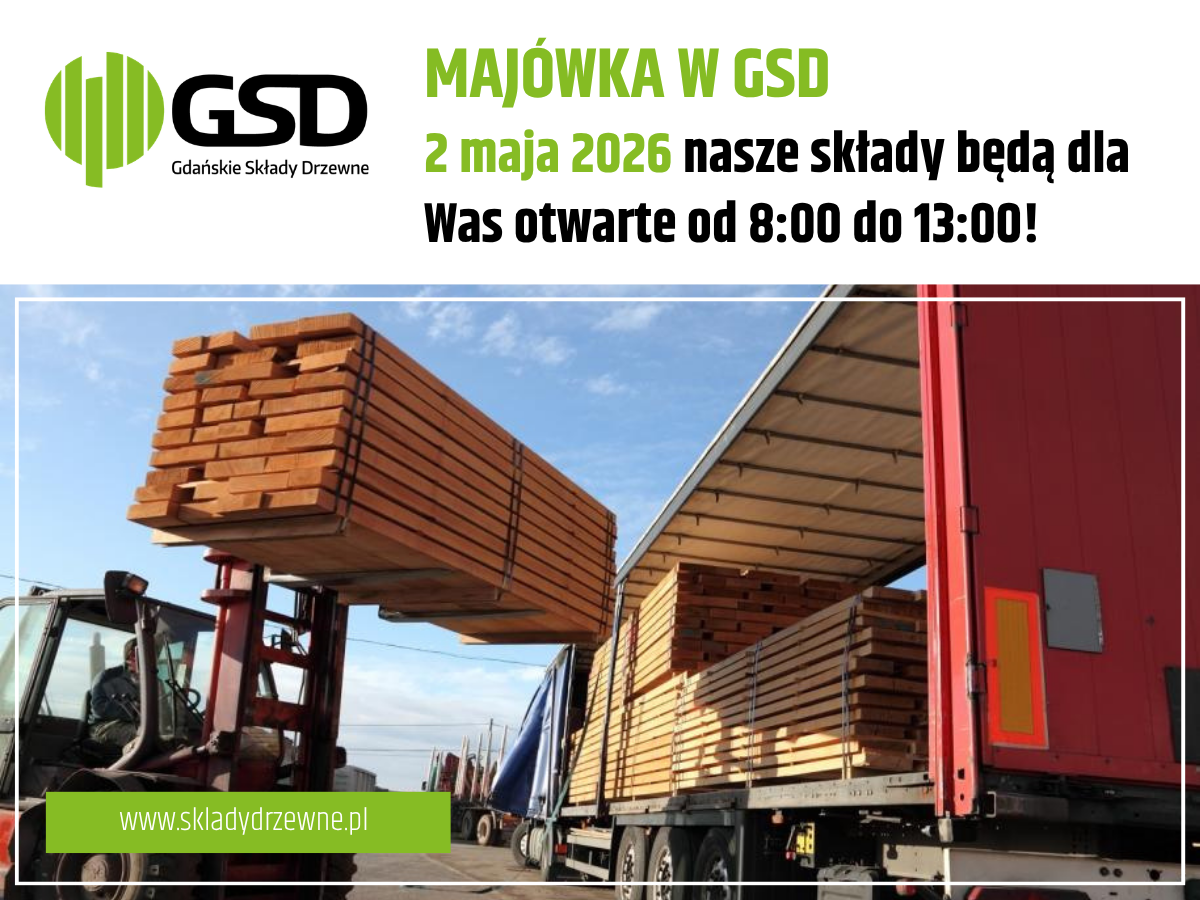 Gdańskie Składy Drzewne będą otwarte 2 maja 2026 roku w godzinach od 8:00 do 13:00.